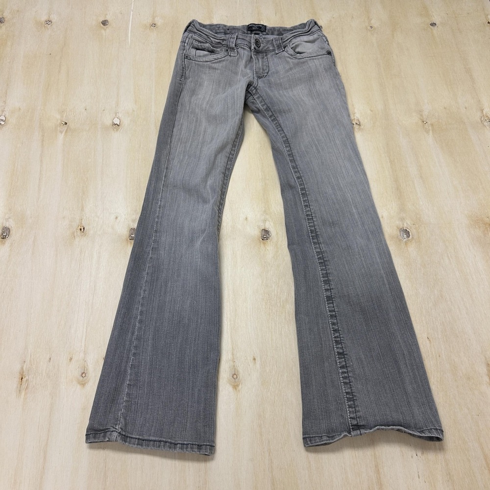 Underground Soul Y2K Bootcut Jeans Womens 1 Med Gray Regular Fit Stretch Denim